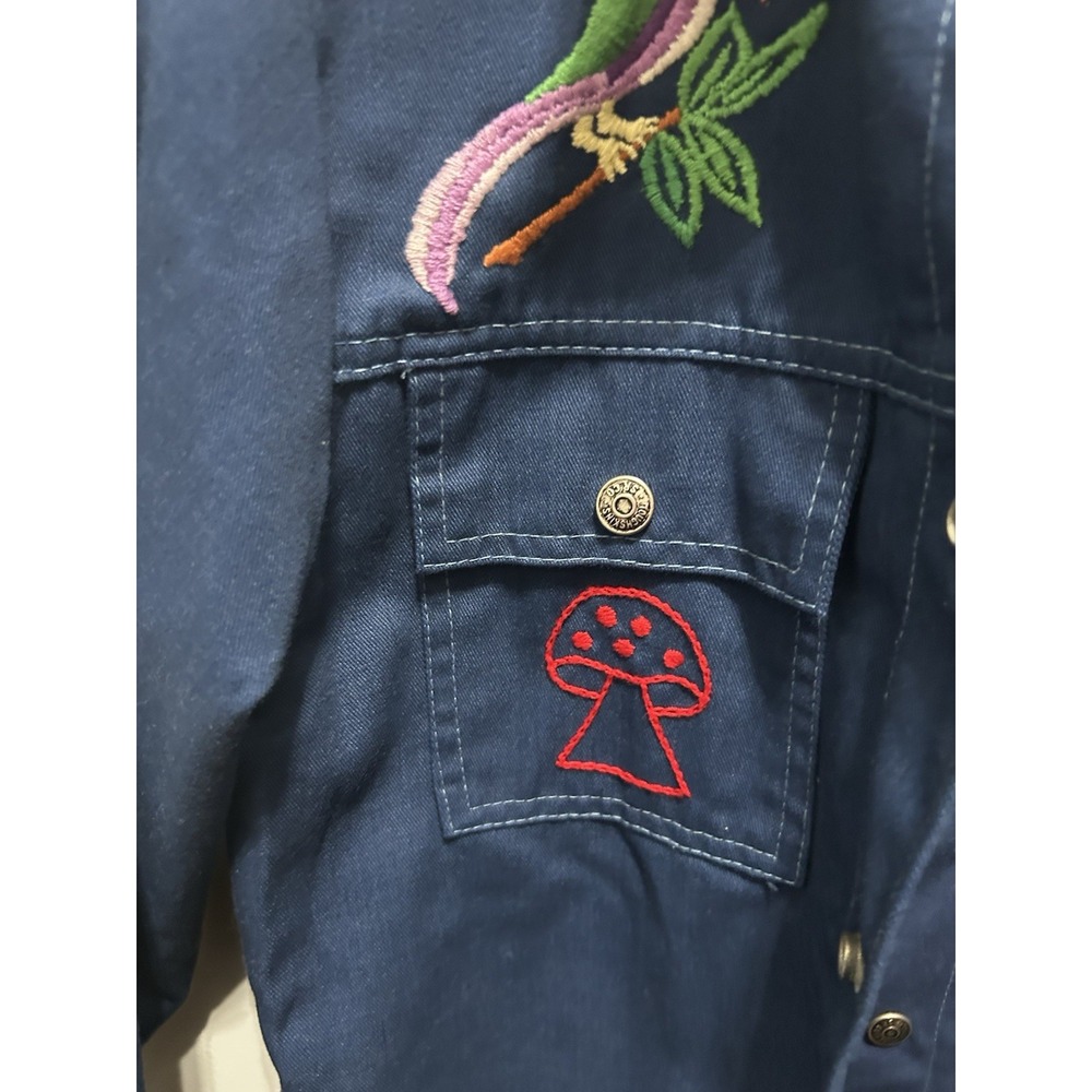 VTG 60s 70s Toughskins Union Dark Wash Indigo Long Sleeve Sears Put on Shop 16 - Picture 15 of 16